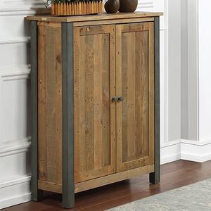 Nebura Small Wooden Shoe Storage Cabinet In Reclaimed Wood