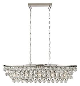 Michelle 5 Pendant Light In Chrome With Rain Drop Glass Balls