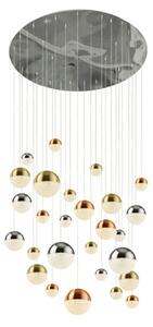 Planets Wall Hung 27 Multi Drop Balls Pendant Light In Chrome