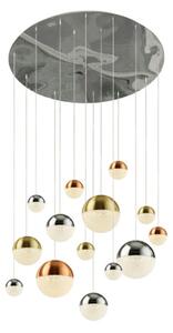 Planets Wall Hung 14 Multi Drop Balls Pendant Light In Chrome