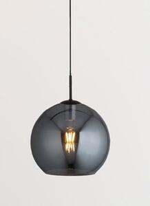 Amsterdam 1 Pendant Light In Matt Black With Smoked Glass