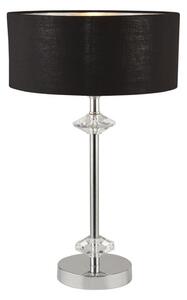 Orleans Chrome Table Lamp With Black Shade And Silver Inner