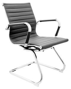 Zexa Faux Leather Dining Chair In Grey With Chrome Metal Legs