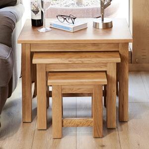 Fornatic Wooden Nest of 3 Tables In Mobel Oak