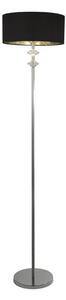 Orleans Chrome Floor Lamp With Black Shade And Silver Inner