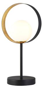 Orbital 1 Table Lamp In Matt Black And Gold Leaf With Opal Glass