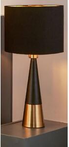 Unique Black And Antique Copper Table Lamp With Black Shade