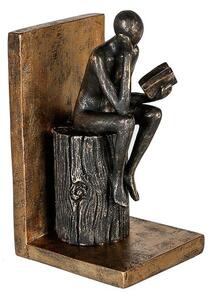 Steampunk Bookend Human Poly Sculpture In Antique Gold And Black