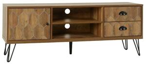 Otelia Wooden TV Unit In Medium Oak Effect And Black