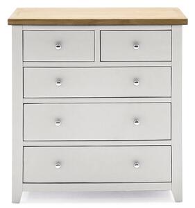 Freda Wooden Chest Of 5 Drawers In Grey And Oak