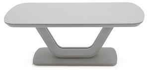 Lazaro Glass Top Coffee Table With Matt Light Grey Base