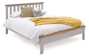 Freda Low Footboard Wooden King Size Bed In Grey And Oak