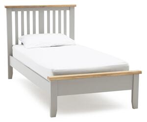 Freda Low Footboard Wooden Single Bed In Grey And Oak