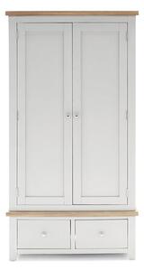 Freda Wooden Wardrobe With 2 Doors 2 Drawers In Grey And Oak