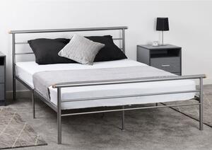 Osaka Metal King Size Bed In Silver