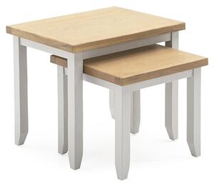 Freda Wooden Nest Of 2 Tables In Grey And Oak