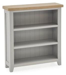 Freda Low Wooden Bookcase With 2 Shelves In Grey And Oak