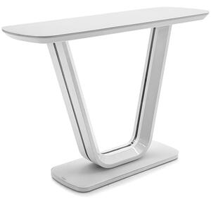 Lazaro Glass Top Console Table With White High Gloss Base