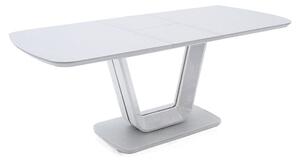 Lazaro Large Glass Extending Dining Table With White Gloss Base