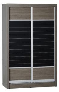 Laggan Wooden Sliding Wardrobe In Black Wood Grain With 2 Doors