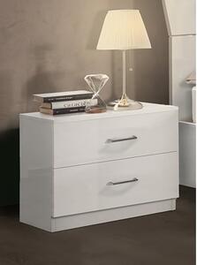 Mayon Wooden Bedside Cabinet In White High Gloss