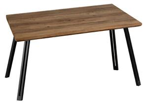 Qinson Wooden Straight Edge Dining Table In Medium Oak Effect