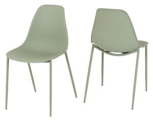 Laggan Green Plastic Dining Chairs With Metal Legs In Pair