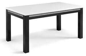 Regal Dining Table In Gloss Black And White With Cromo Details