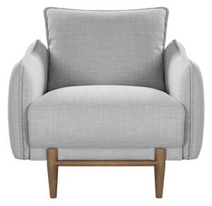 Lark Linen Fabric 1 Seater Sofa In Silver Grey