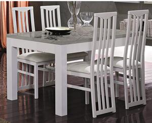 Regal Wooden Dining Table In Gloss White And Grey