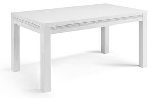 Regal Large Dining Table In Gloss White With Cromo Details