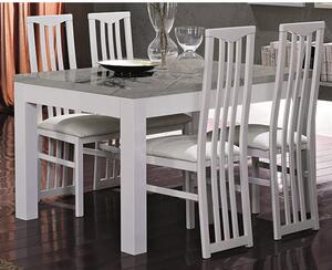 Regal Gloss White And Grey Dining Table 6 Cexa White Chairs