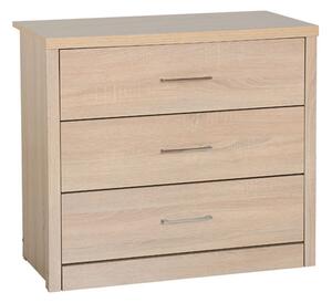 Laggan Wooden Chest Of 3 Drawers In Light Oak Veneer