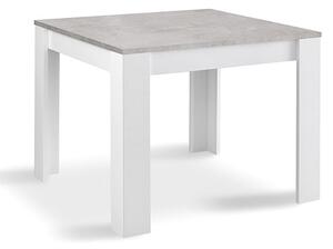 Lorenz Square Dining Table In Gloss White And Grey Marble Effect