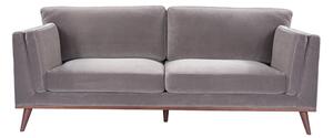 Maili Velvet 3 Seater Sofa In Stone Grey