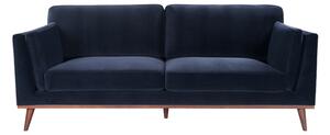 Maili Velvet 3 Seater Sofa In Midnight Blue