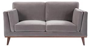 Maili Velvet 2 Seater Sofa In Stone Grey