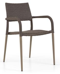 Laria Outdoor Rattan Armchair In Mahogany