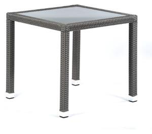 Onyx Outdoor Rattan Dining Table Square In Grey With Glass Top