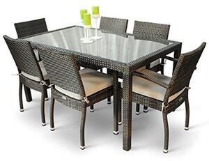 Arlo Outdoor Rattan Dining Table And 6 Arlo Chairs