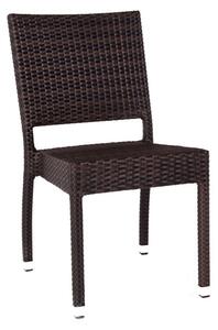 Arlo Outdoor Weave Rattan Side Chair In Black And Brown