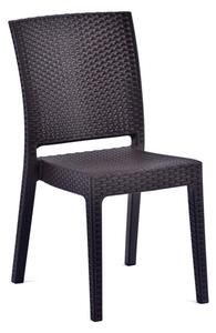 Mili Polypropylene Side Chair In Brown Rattan Effect