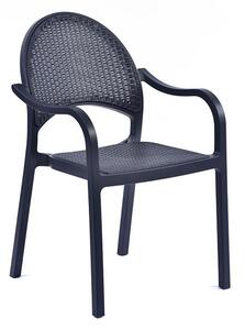 Odilia Outdoor Polypropylene Armchair In Anthracite