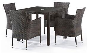 Arlo Outdoor Rattan Square Dining Table And 4 Newbury Chairs