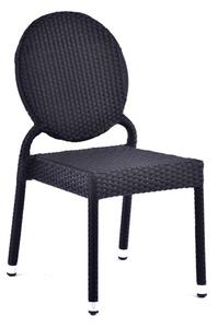 Arlo Outdoor Classic Weave Rattan Side Chair In Black