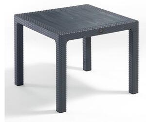 Mili Polypropylene Dining Table Square In Grey Rattan Effect