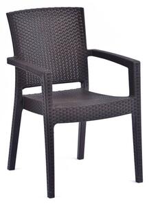 Mili Polypropylene Armchair In Brown Rattan Effect