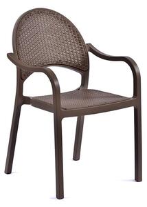 Odilia Outdoor Polypropylene Armchair In Taupe