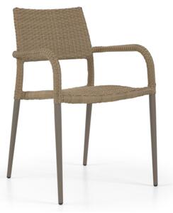 Laria Outdoor Rattan Armchair In Cream