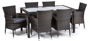 Arlo Outdoor Rattan Dining Table And 6 Newbury Chairs